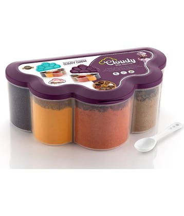FIT4CHEF Masala Dabba Polyproplene Purple Spice Container ( Set of 1 )