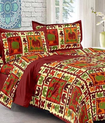 Uniqchoice Cotton Double Bedsheet ( Multi )