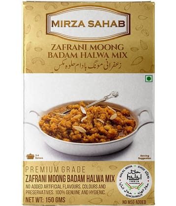 Mirza Sahab Zafrani Moong Badam Halwa Instant Mix 150 gm Pack of 4