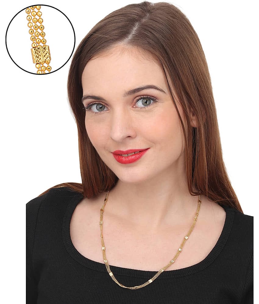 AanyaCentric - Gold Plated Brass Chain ( Pack of 4 )