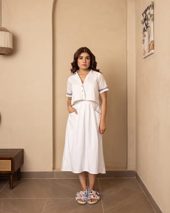 Harbor Top and Skirt Set (Beige)-S