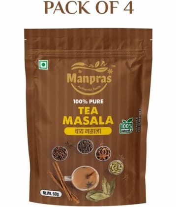 MANPRAS TEA Masala 50 gm Pack of 4