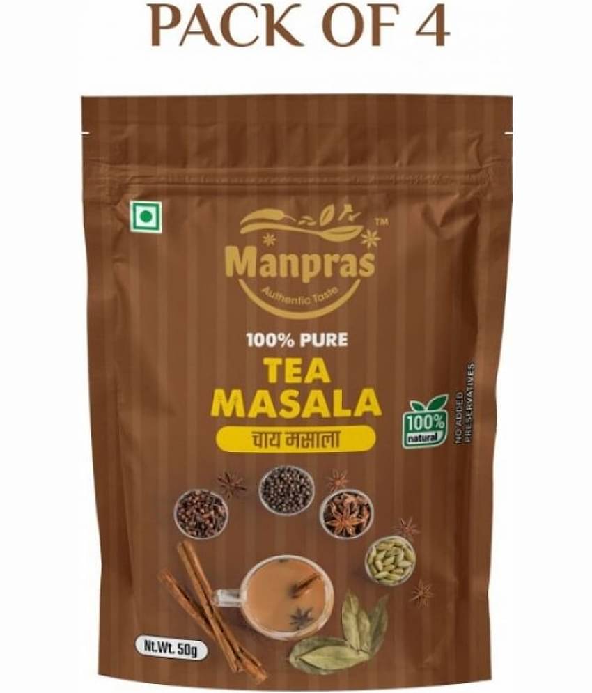 MANPRAS TEA Masala 50 gm Pack of 4