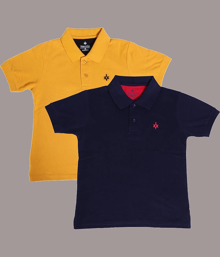 NEUVIN Pack of 2 Baby Boys Cotton Blend Polo T-Shirt ( Multi )