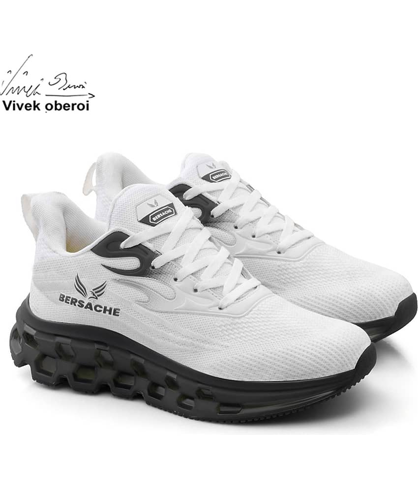 Bersache N-SPO-S-9197 White Men's Sports Running Shoes