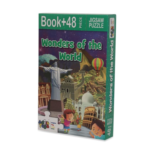 Advit Toys Wonders of The World Jigsaw Puzzle - 48 Piece + 24 Pages Educational Book