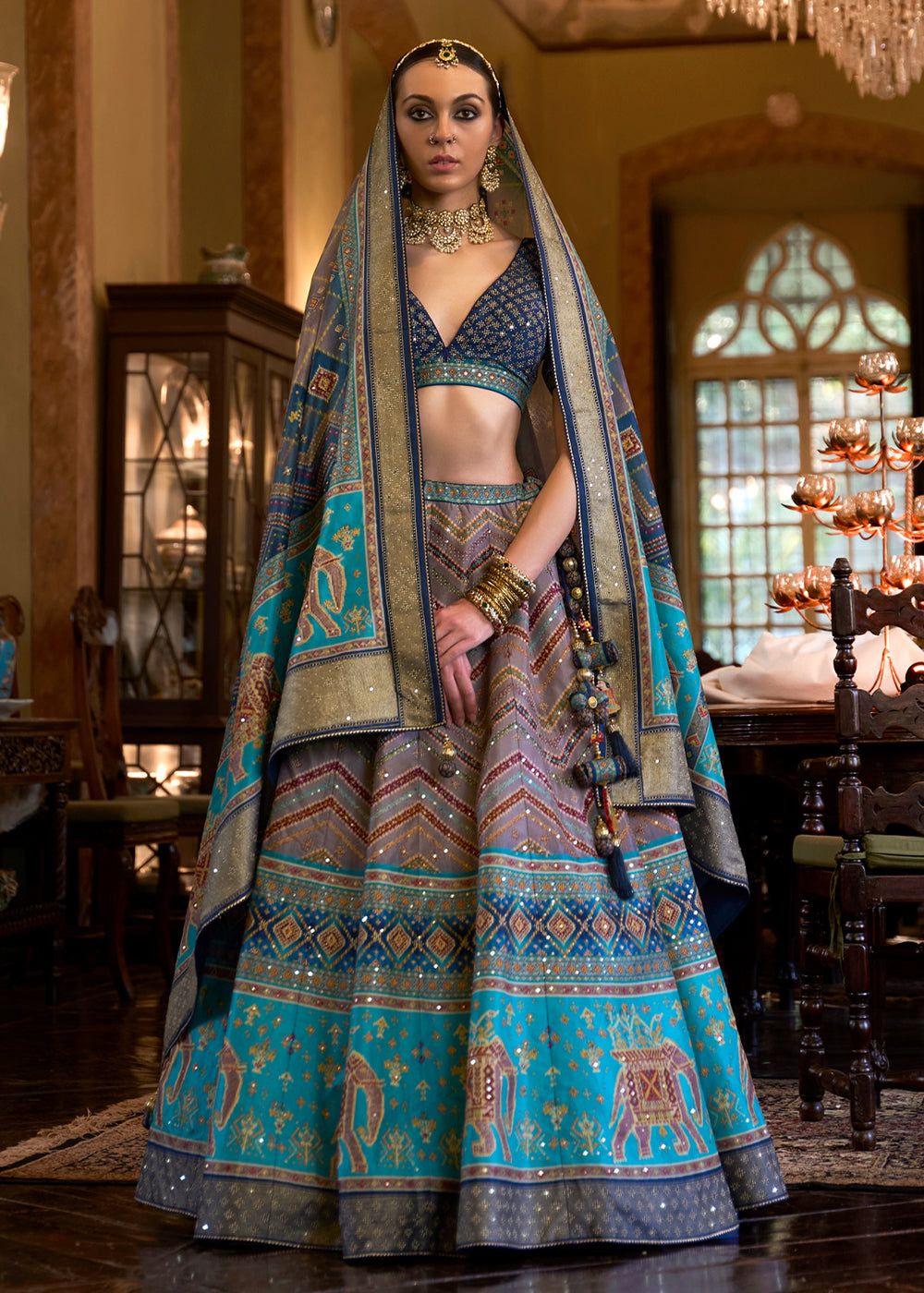 Sky Blue Designer Lehenga Set