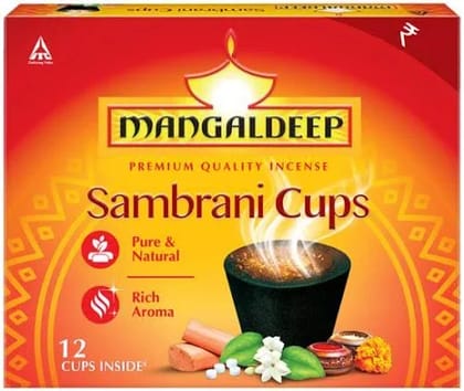 Mangaldeep Sambrani Cups, 12 pcs