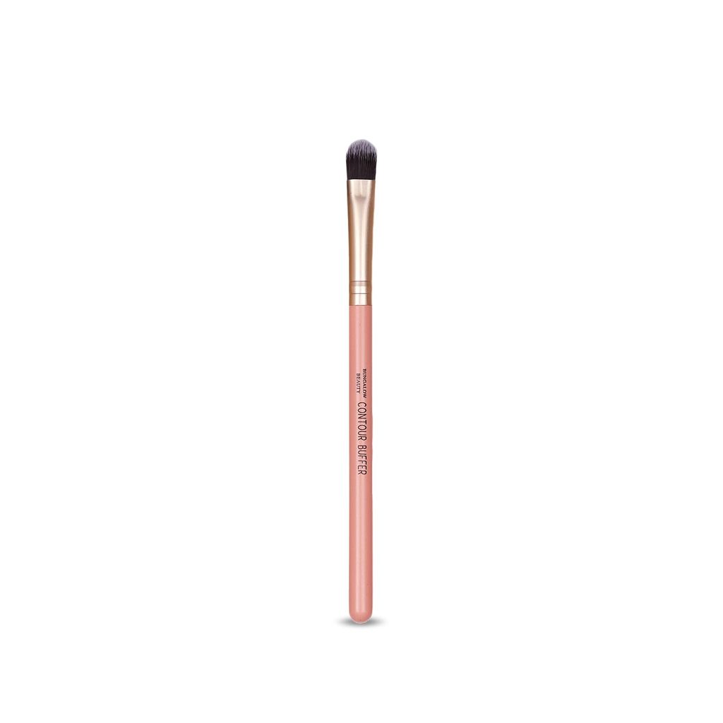 BUNGALOW BEAUTY Contour Buffer Brush, Pink and Gold, 15 cm, Synthetic Bristles