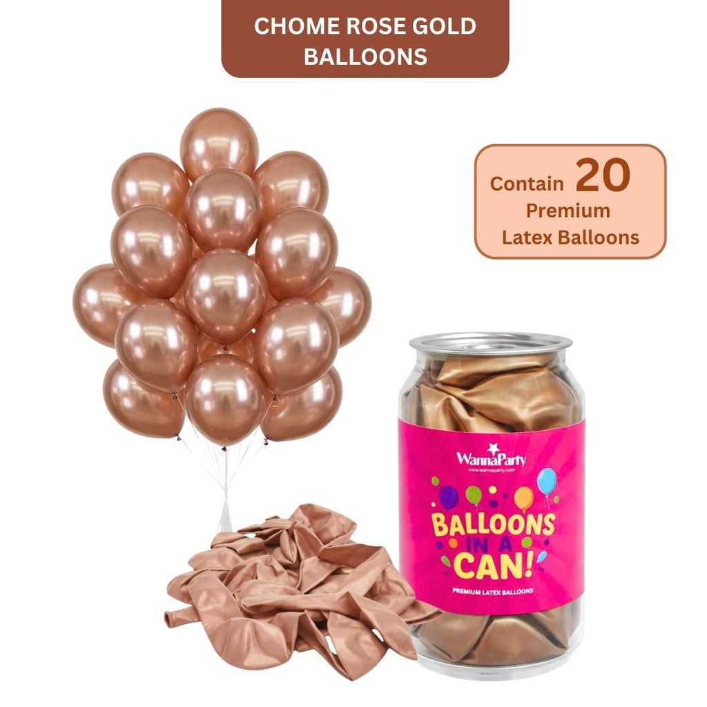 Chrome Rose Gold Premium Latex Balloons 10" - 20PC - Party and Festive Needs | Buy online on ZillyBuy