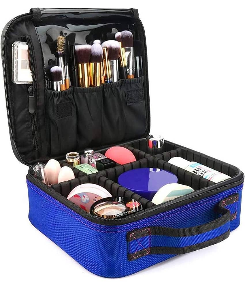 House Of Quirk Blue Makeup Cosmetic Storage Case(25x22x9cm)