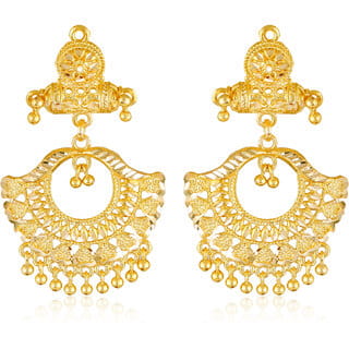 Wedding and Party wear South Screw back Jhumki Earring for Women and Girls  -VFJ1458ERG