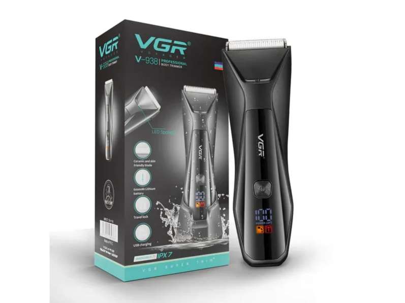 VGR V-938 Professional Body Trimmer Fully Waterproof Trimmer 90 min Runtime 7 Length Settings (Black)