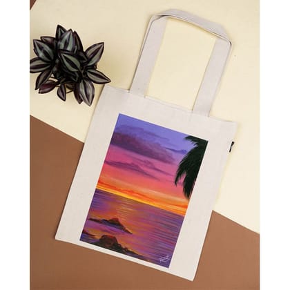 RJ08TB  Sea shore with palm tree