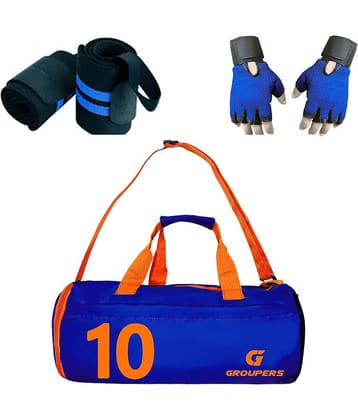 GROUPERS Polyester BLUE 22 Ltrs Gym Bag