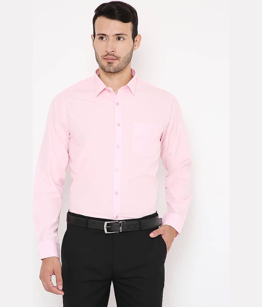 Maharaja - Pink Cotton Blend Slim Fit Men's Formal Shirt ( Pack of 1 )