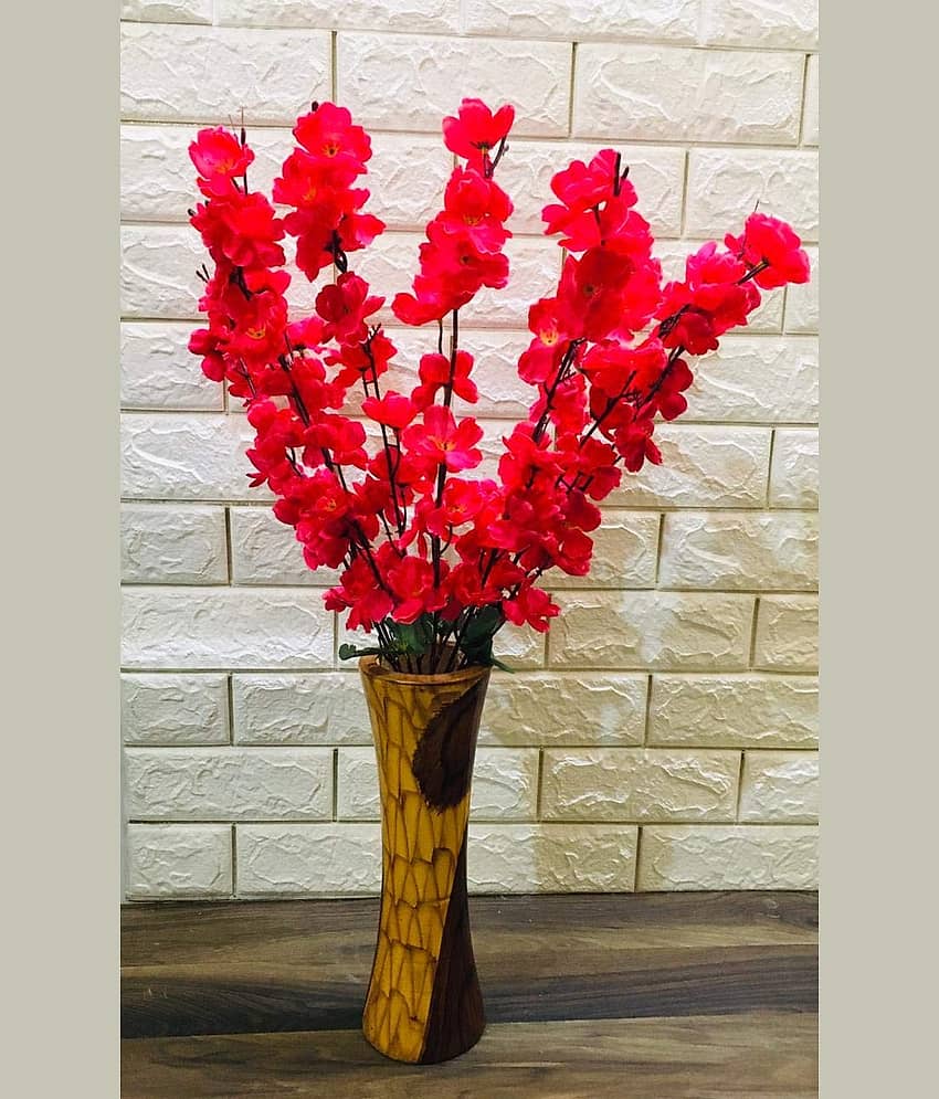 REAL PBR - Red Cherry Blossom Artificial Flowers Bunch ( 7 Sticks )
