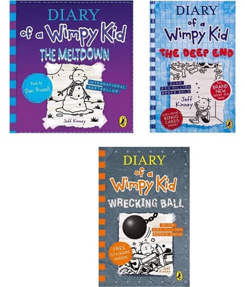 ( Combo of 3 books ) The Meltdown & Wrecking Ball  & The Deep End ( Diary Of A Wimpy Kid ) - paperback