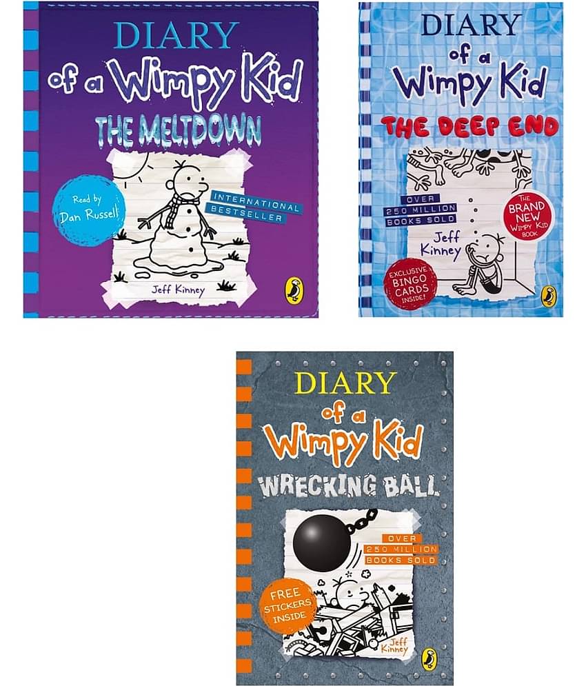 ( Combo of 3 books ) The Meltdown & Wrecking Ball  & The Deep End ( Diary Of A Wimpy Kid ) - paperback