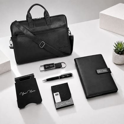 Premium Personalized Laptop Bag & Office Essentials Gift Set
