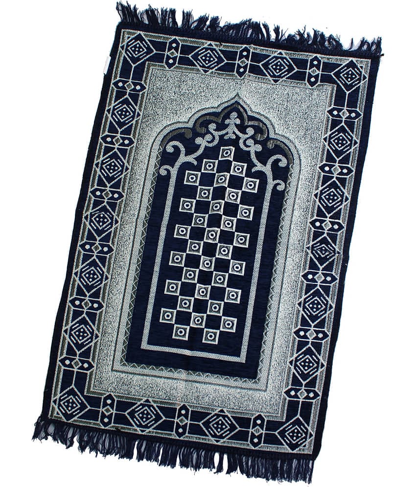 ADIRNY Blue Single Cotton Prayer Mat ( 110 X 70 cm )
