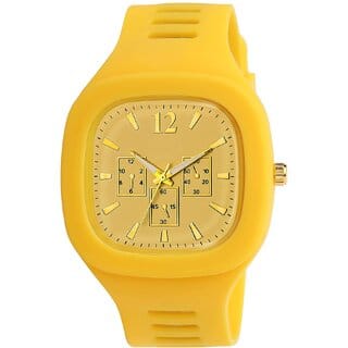 Yellow Dial Analog Silicon Strap Addi Stylish Designer Analog Watch - For Boys