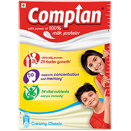 Complan Nutrition & Health Drink - Improves Concentration & Memory, Creamy Classic Flavour, 500 g Carton
