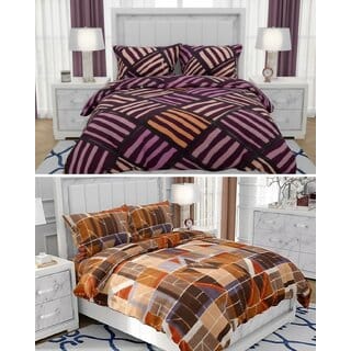BEDZY Polar Fleece Winter Warm Double Bedsheet | Set of 2 Bedsheets