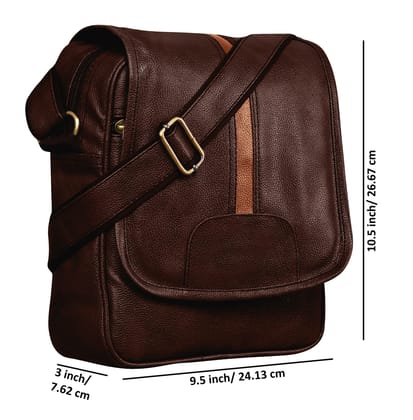 Brown Casual Faux Leather Cross Body Sling Bag For Men SL05