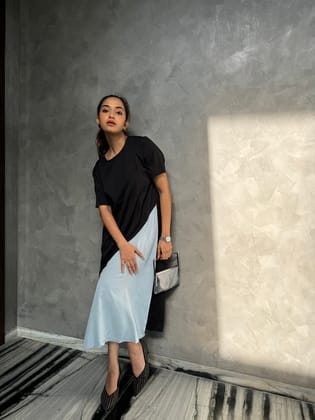 Cleo Dress-S / Grey- Blue