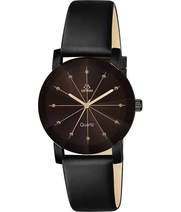 Septem Black Leather Analog Men's Watch