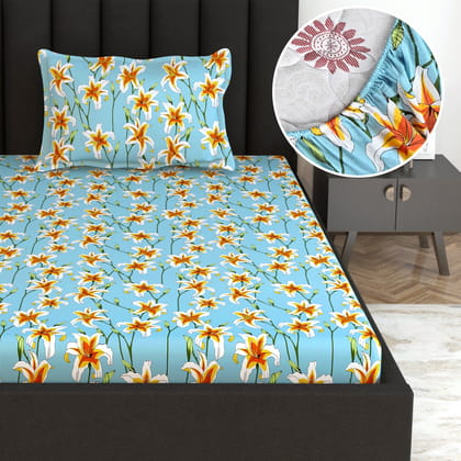 Wildflower Charm Deep Pocket Elastic Fitted Bedsheet For Single Bed-Single / Wildflower Charm / FL-2011-FSB