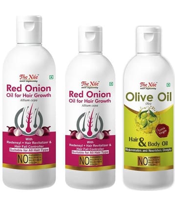 The Nile Red Onion 150 ML + 100 Ml (250 ML) + Olive Oil 100 ML 350 mL Pack of 3