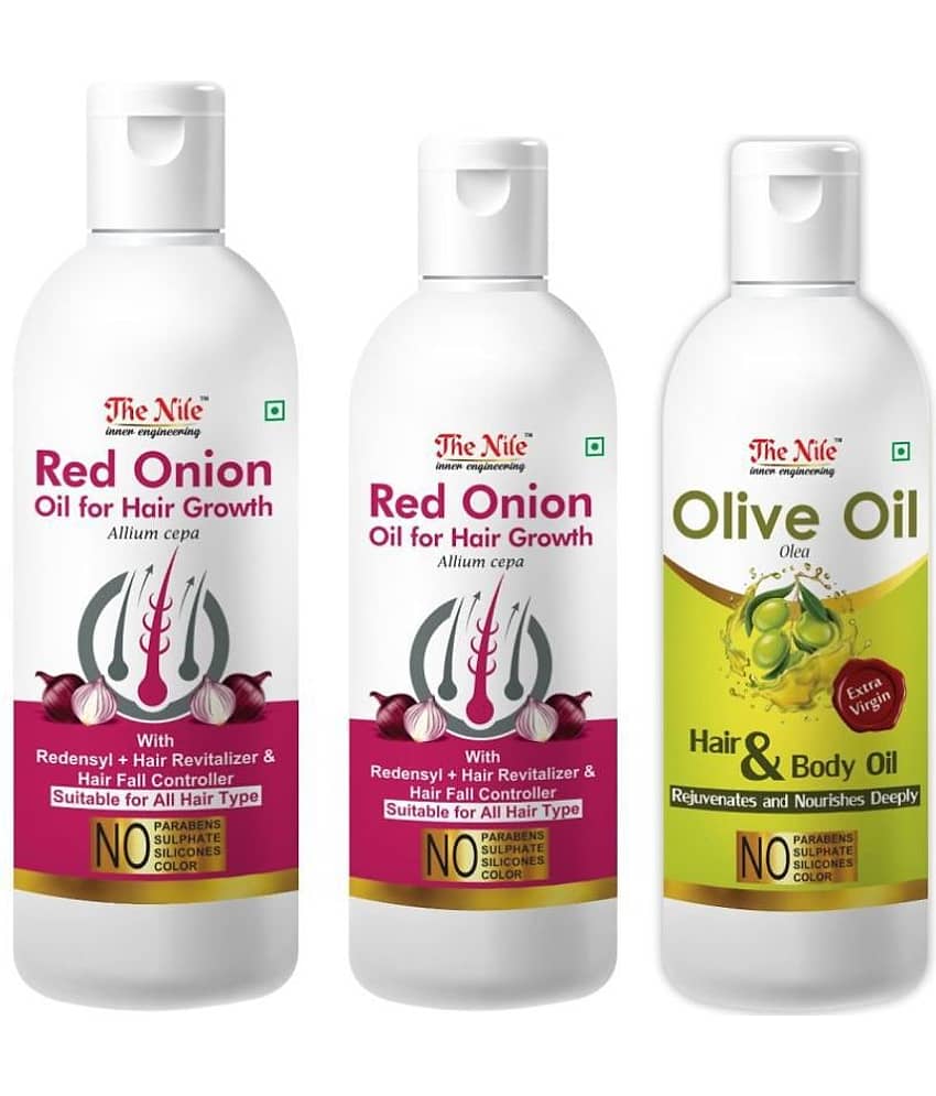 The Nile Red Onion 150 ML + 100 Ml (250 ML) + Olive Oil 100 ML 350 mL Pack of 3