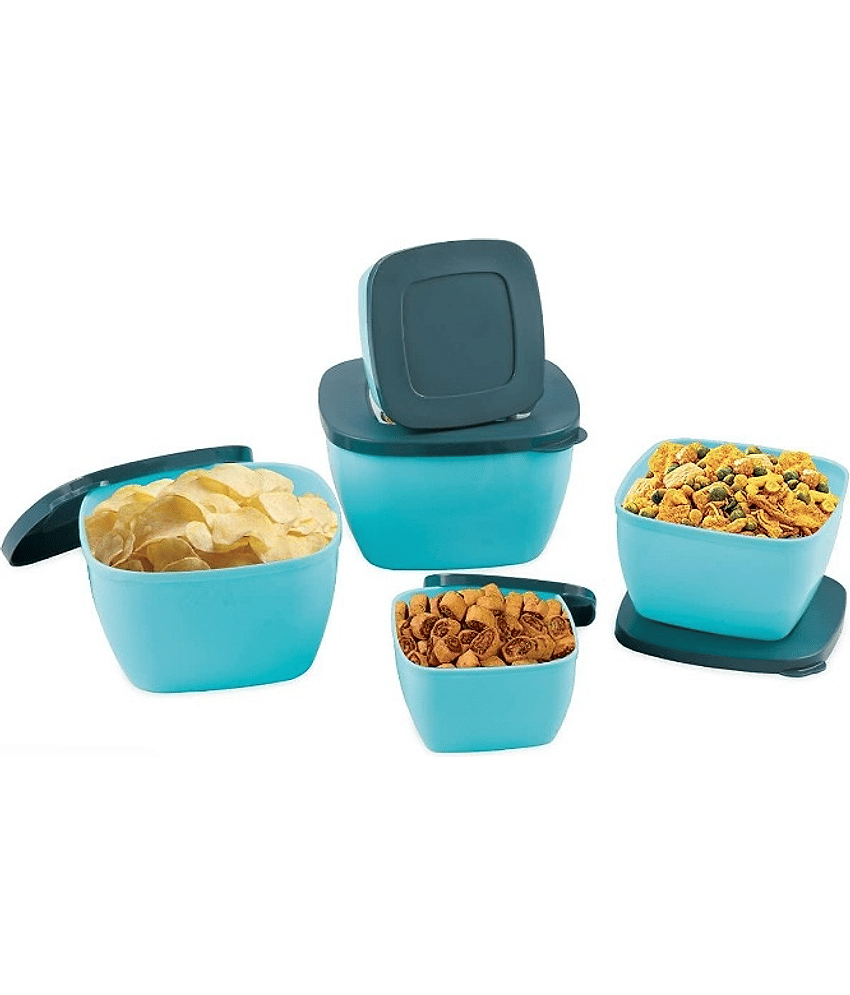 CrossPan Premium 5Pcs Plastic Pink Food Container ( Set of 1 )