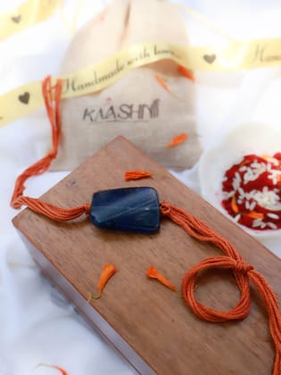 Siddh Blue Rakhi-Orange