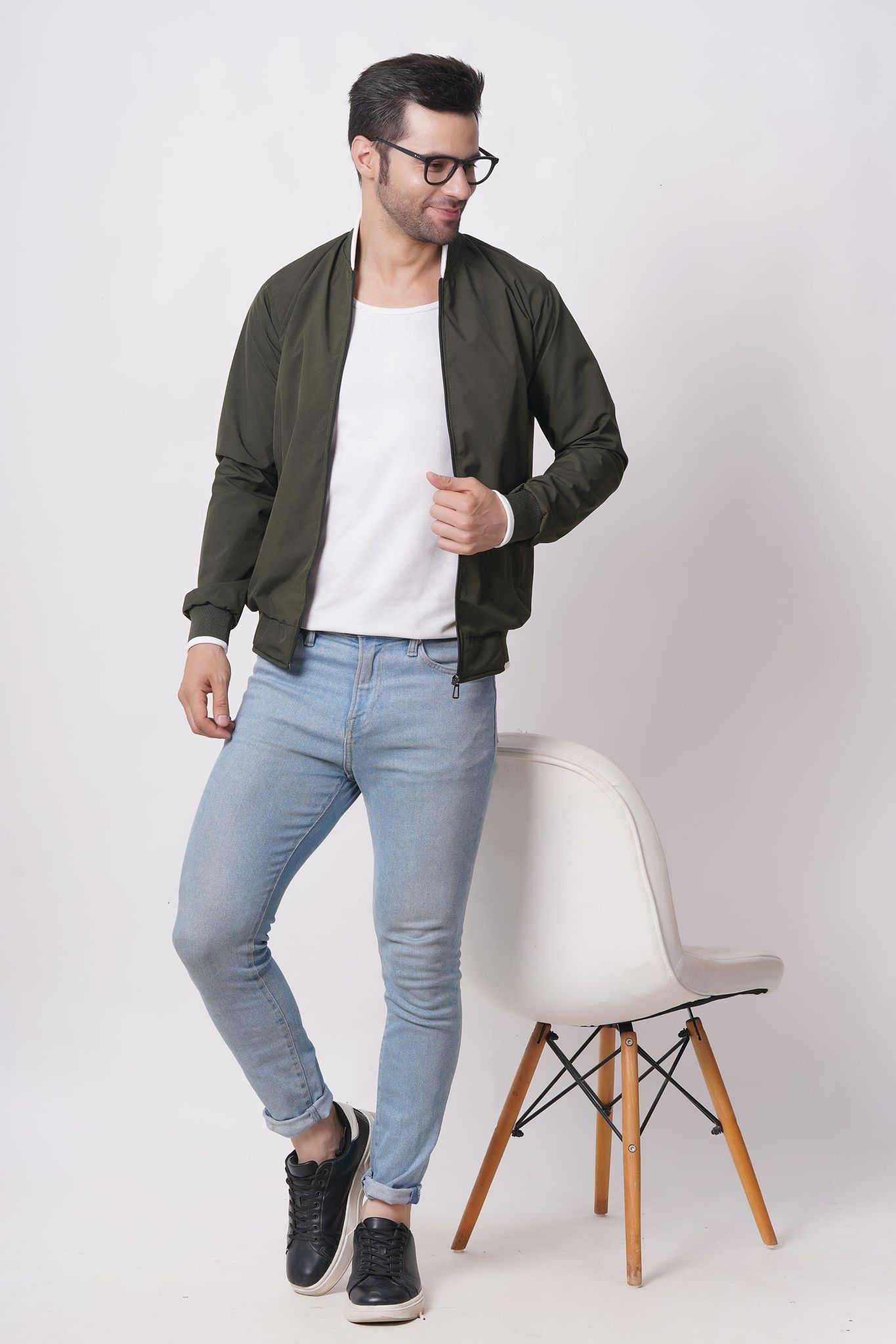 BOMBER OLIVE JACKET