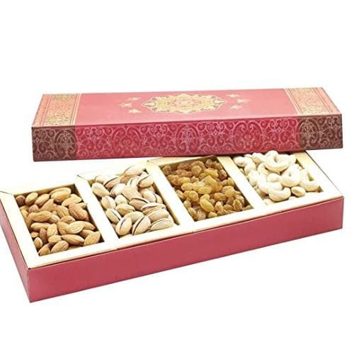 GHASITARAM'S  Box Long Fusion 4 Part Dry Fruit Box , 200 gm