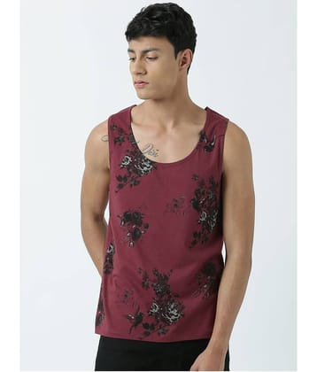 Huetrap Pack of 1 Cotton Regular Fit Men's T-Shirt ( Wine )