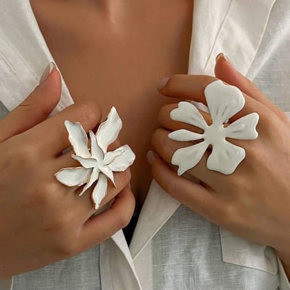Starfish & Floral Rings – Set of 2-Big Flowers