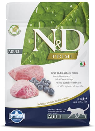 N&amp;D Prime Lamb &amp; Blueberry Grain free Cat Dry Food Adult 300g