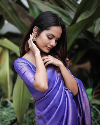 Zari Work Silk Saree With Blouse Piece