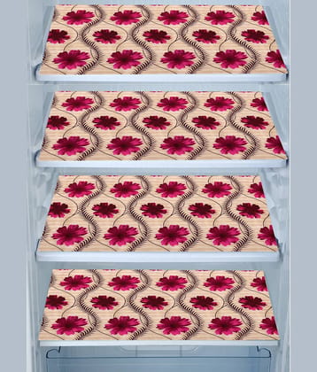 E-Retailer Set of 4 PVC Gold Fridge Mats