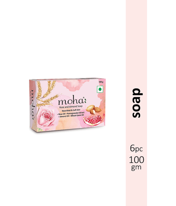 moha Rose and Almond Soap Pack of 6- 100gm Each