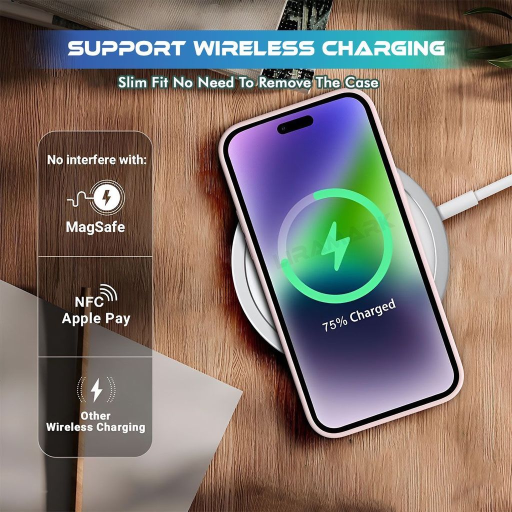 LIRAMARK Liquid Silicone Soft Back Cover Case for iPhone 15 Pro (6.1 inch)