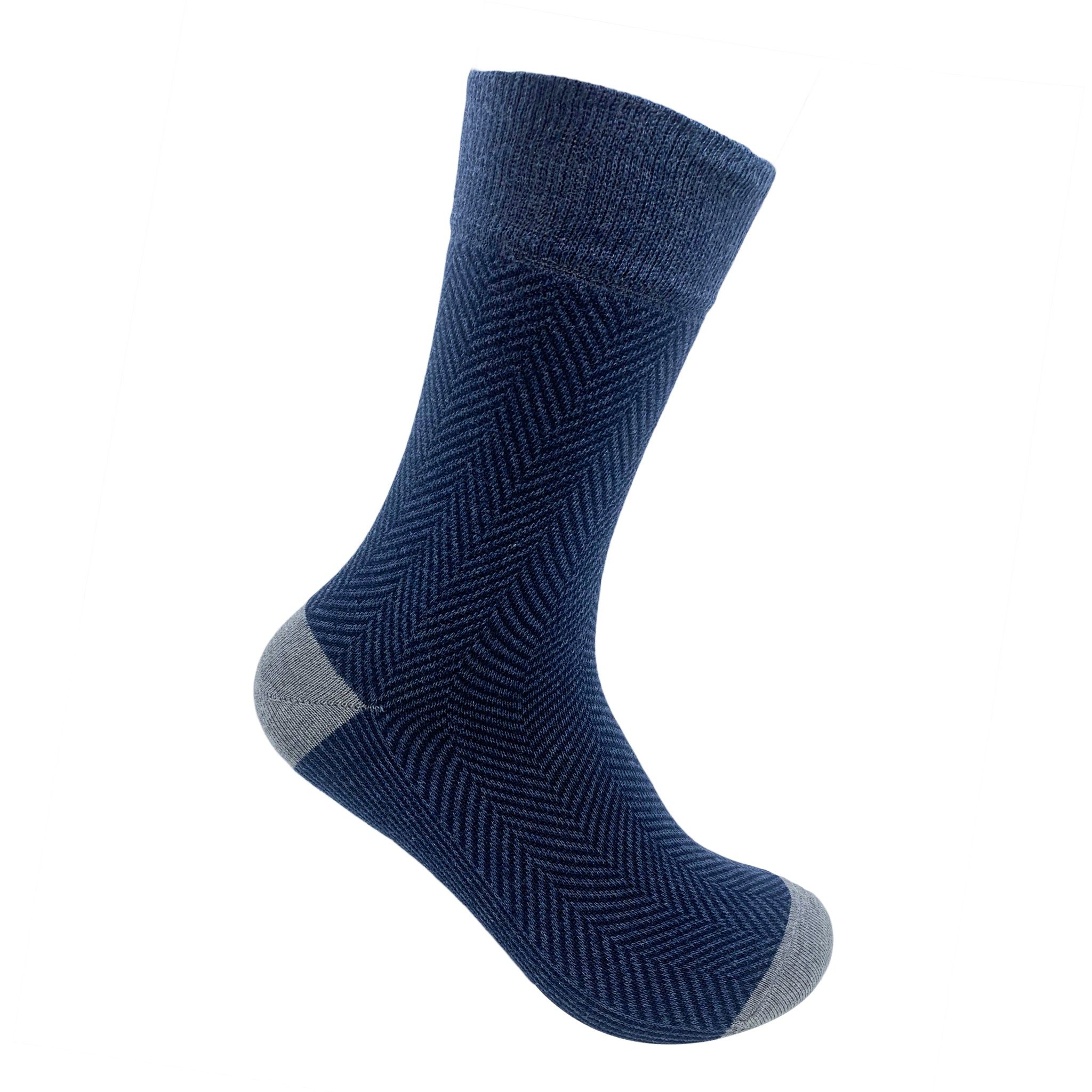 Herringbone Socks For Men - Blue