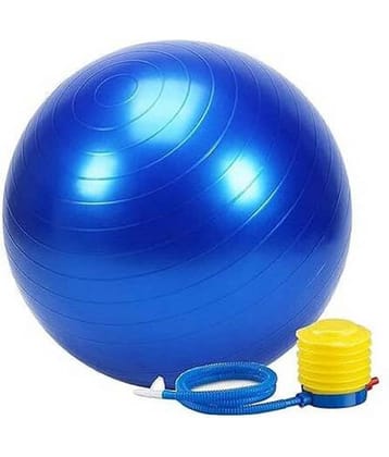 Gjshop 55cm Gym Ball with Free Pump | Anti-Burst Swiss Exercise Ball for Yoga, Workout, Pilates, Birthing, Core Training & Back Pain Relief (Blue)