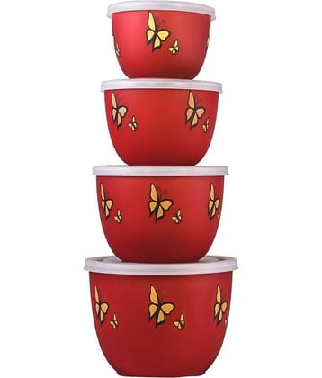 BOWLMAN - Red Steel Utility Container ( Pack of 4 )