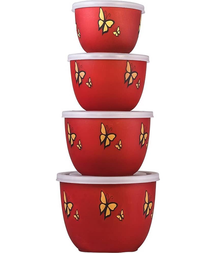 BOWLMAN - Red Steel Utility Container ( Pack of 4 )