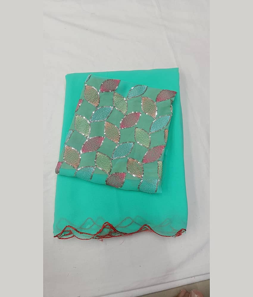 supalee Tex Georgette Solid Saree With Unstitched Blouse Piece ( Multicolor1 )